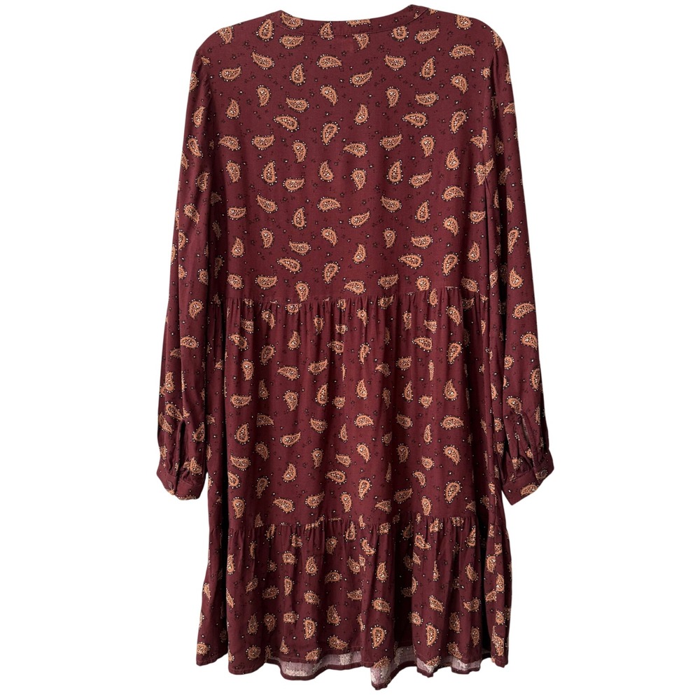 🌿Anthropologie Beachlunchlounge Boho Paisley Long Sleeve Mini Dress | Size M - Picture 7 of 7